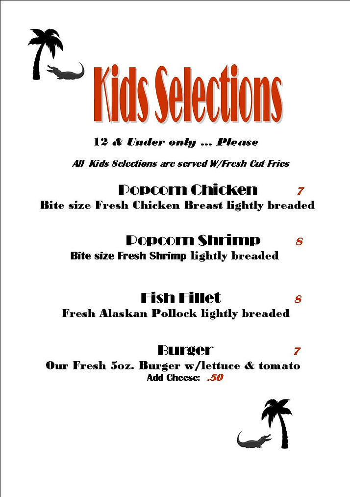 Crackers Island Grille Lunch Menu
